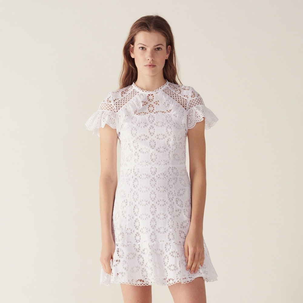 Sandro Eyelet Lace Mini Dress